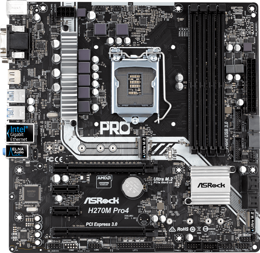 Asrock h270 pro4 какие процессоры поддерживает